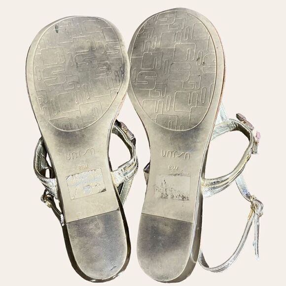 UNISA Gold/Silver Flat Sandals / SZ: 8.5 / EUC - Picture 6 of 7